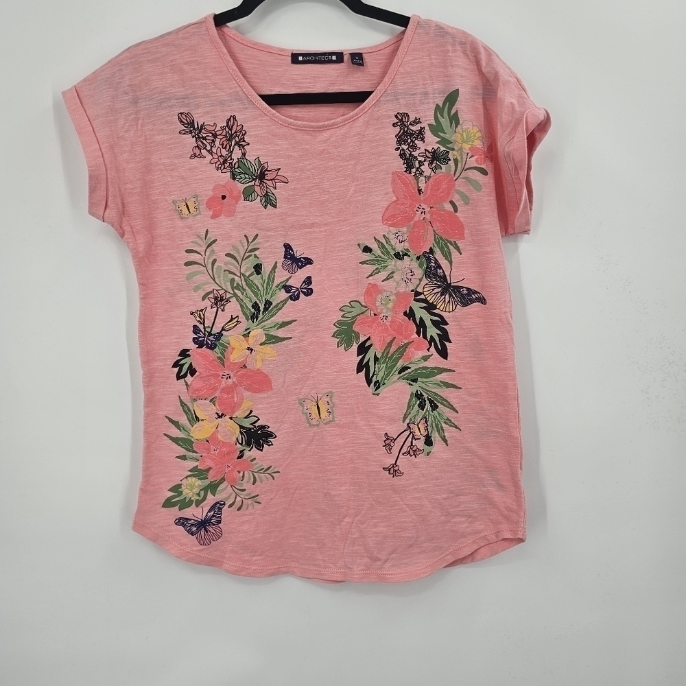 ARCHITEC Floral Butterfly Gardencore‎ T SHIRT Size S